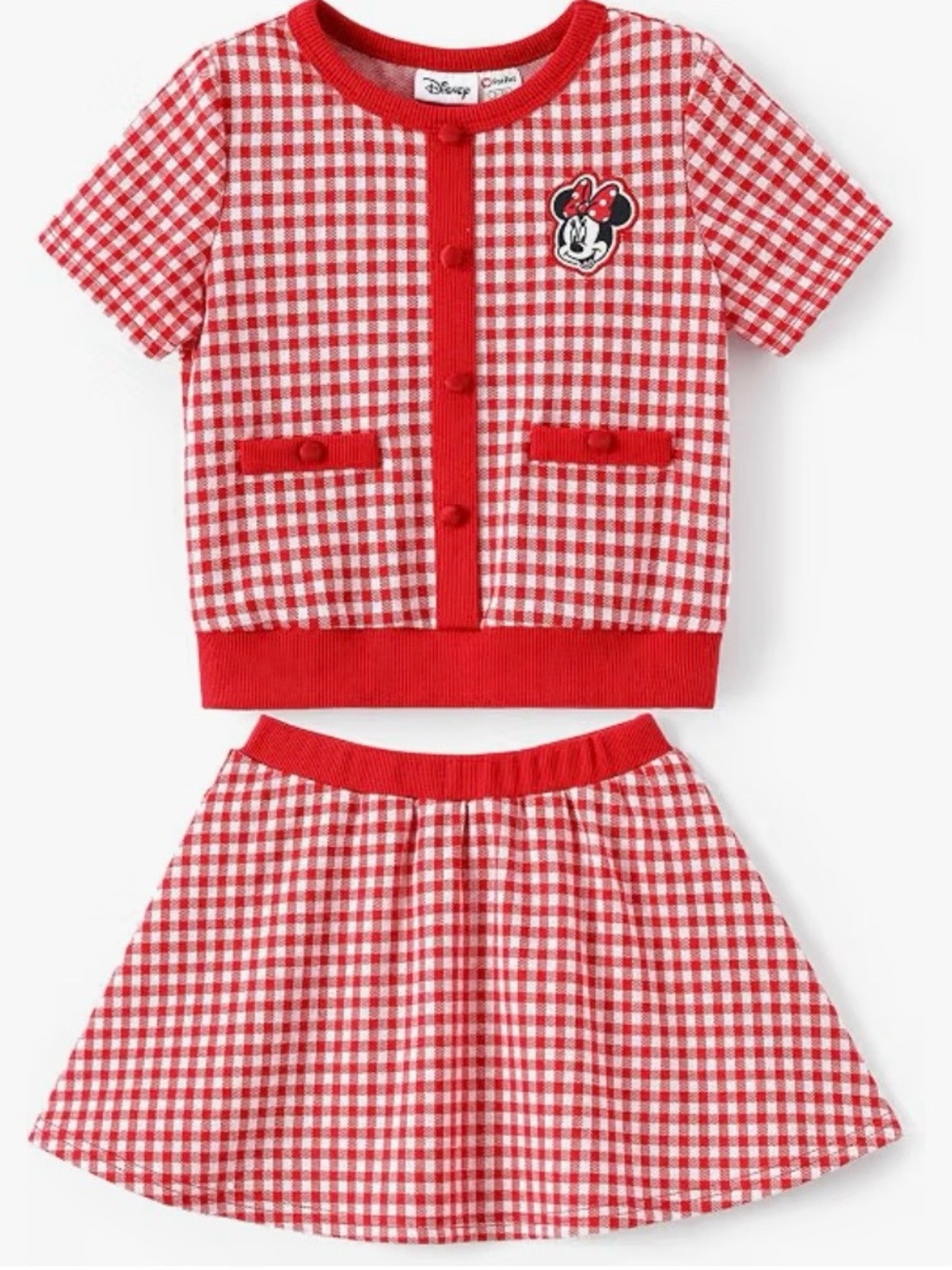 Disney Red and White Gingham Minnie Matching Set NEW Size 6/7